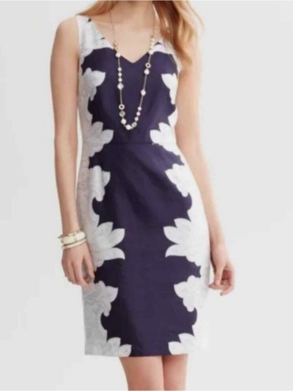 Banana Republic Paisley Print Navy Blue Dress size 0
